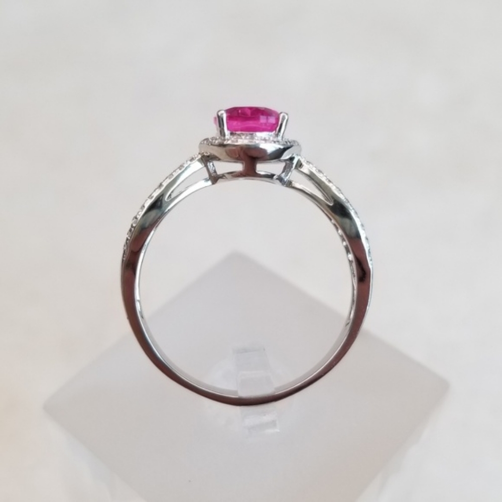 1.75ct Lab Created Pink Sapphire Ring - Picture 4 of 8